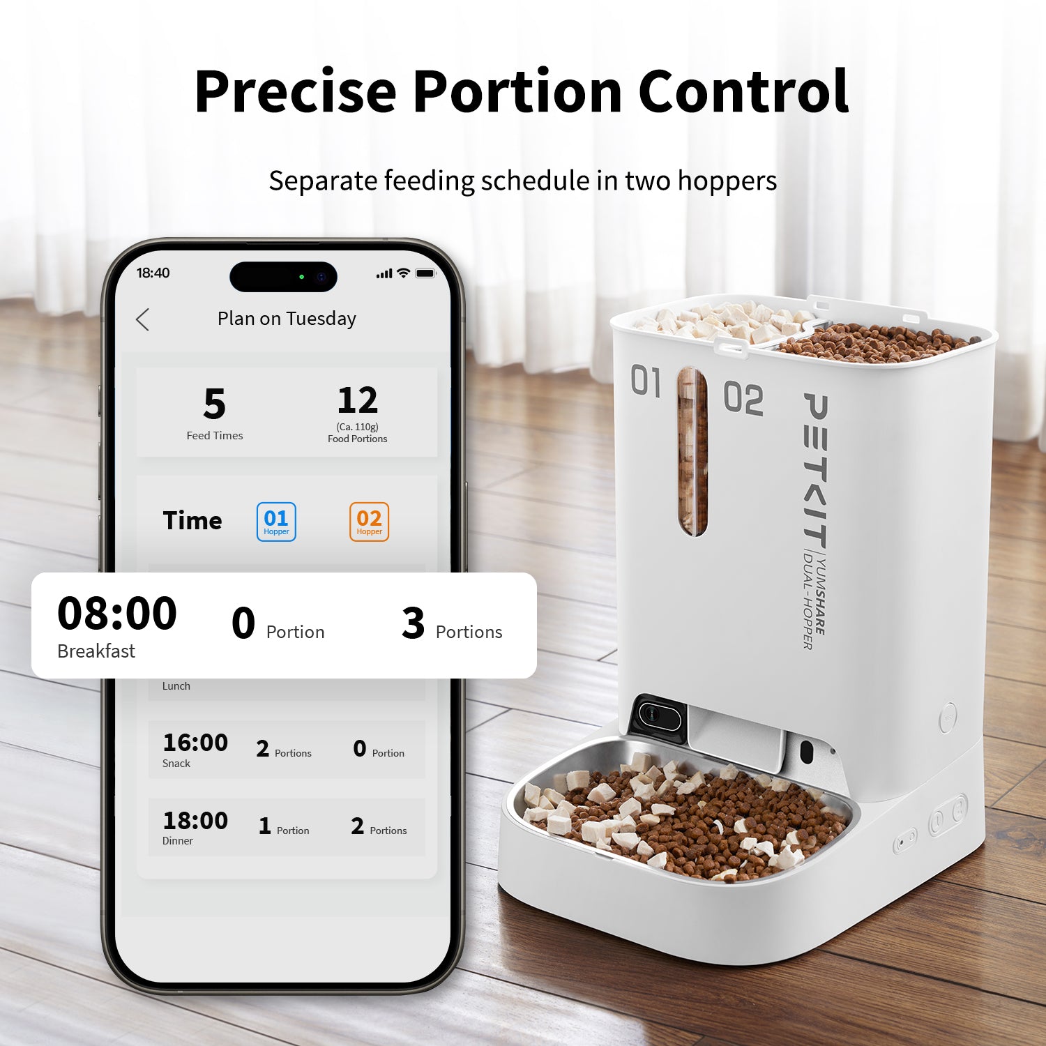 Petkit authorized Global Version Factory Supply Multiple Preservation Technology Germini Smart Touch Screen Pet Feeder Bowl