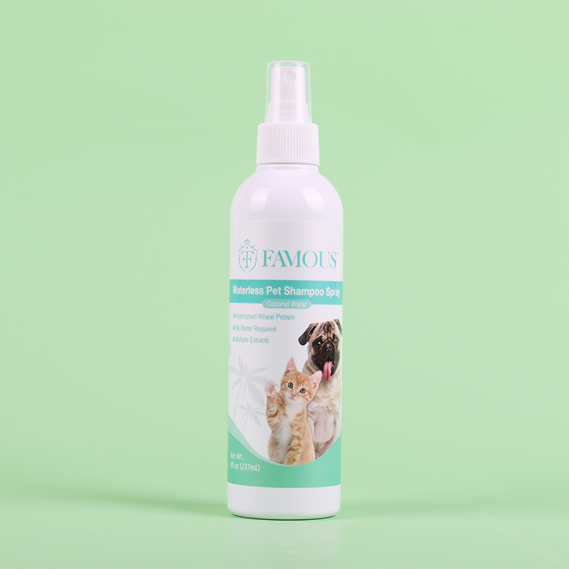 Factory oem pet dog cat waterless cleaner pet shampoo Eco-friendly Natural Smooth And Mild deodorizing pet dog shampoo