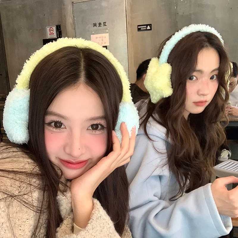 Y2K Star Plush Earmuffs Outdoor Cycling Ear Protection Colour Blocking Ear Bag Warm Winter Warm Earplugs Y2K Headset Ear CoverXJ241126