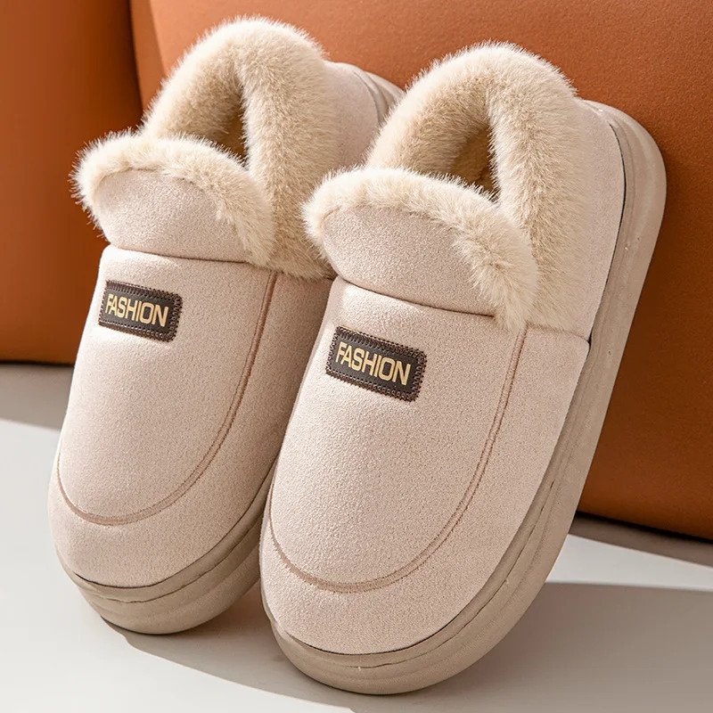 Litfun Warm Plush Cotton Slippers For Women Winter 2024 Anti-slip Fur Fluffy House Cotton Shoes Female Comfort Furry Slides 241126