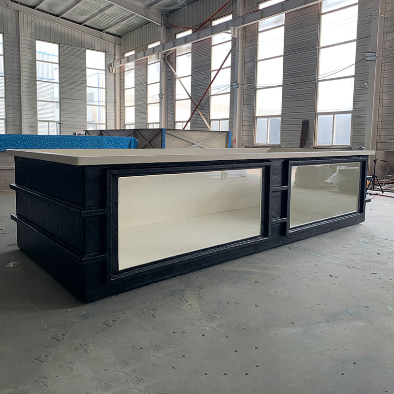 custom made luxury outdoor commercial aquaculture rectangle frp fiberglass sea fish tank aquarium shop display fish farm tank