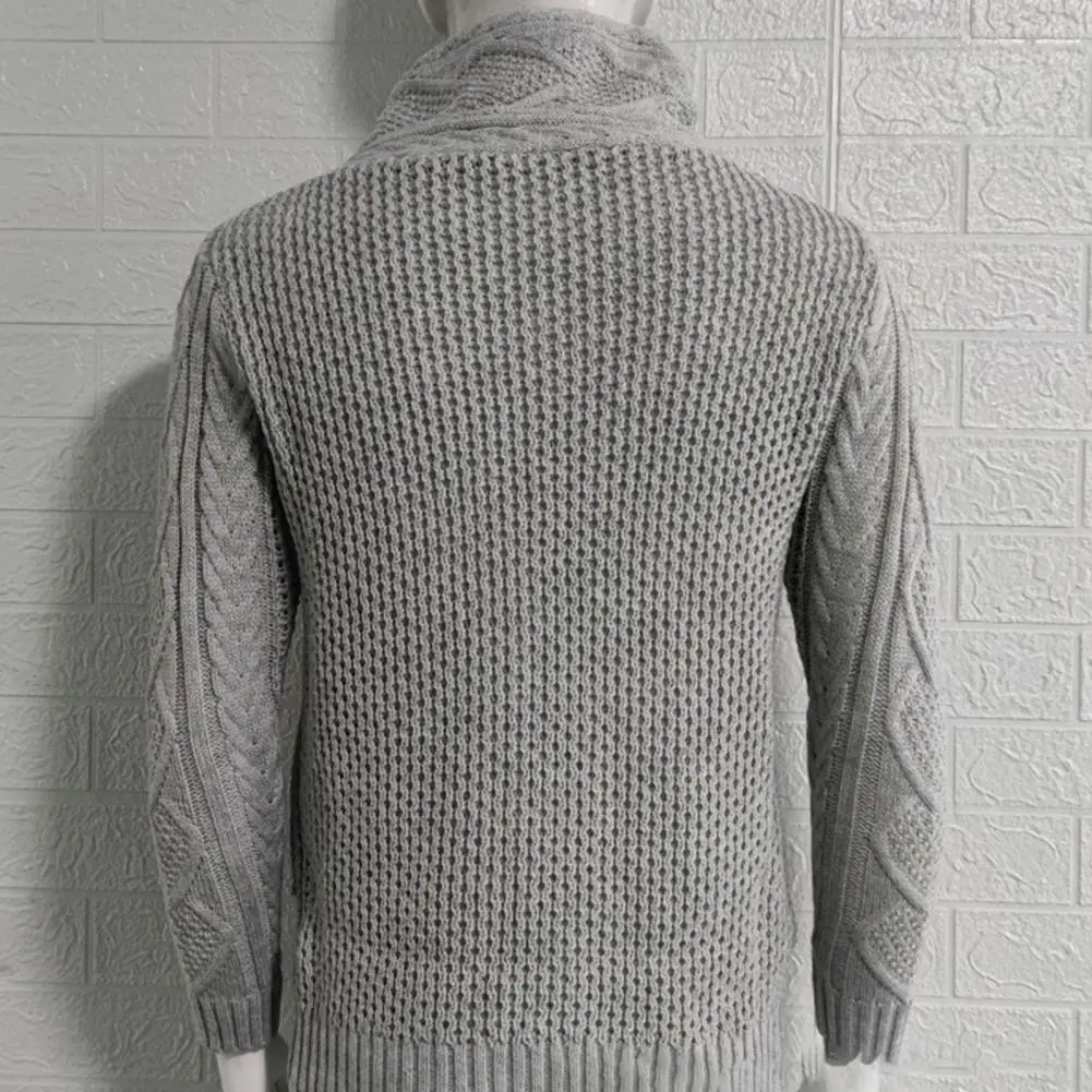 Fashionable mens long sleeved streetwear ultra soft knitted high neck sweater cardigan 241126