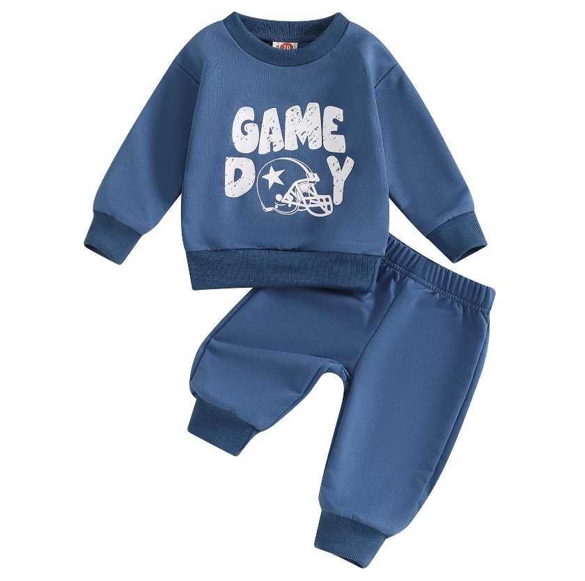 Clothing Sets Baby Boys Fall Outfit Sets Long Sleeve Letter Print Sweatshirt Tops Solid Color Pants Sets Casual Boys Autumn Clothing Set H241126
