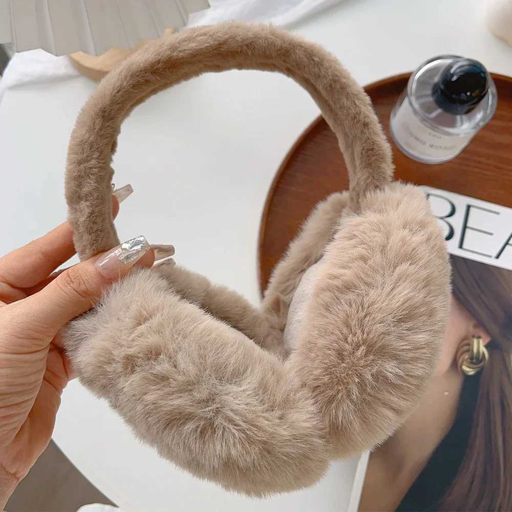 Fashionable soft faux fur earmuffs warm winter earmuffs mens solid color earmuffs outdoor cold protection earmuffs W241126