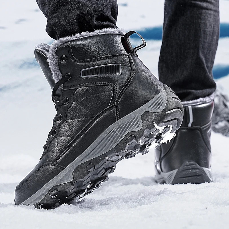 Winter snow boots for men quick transport outdoor hiking boots waterproof Pu leather sports shoes mens climbing casual shoes large size 39-48 241126