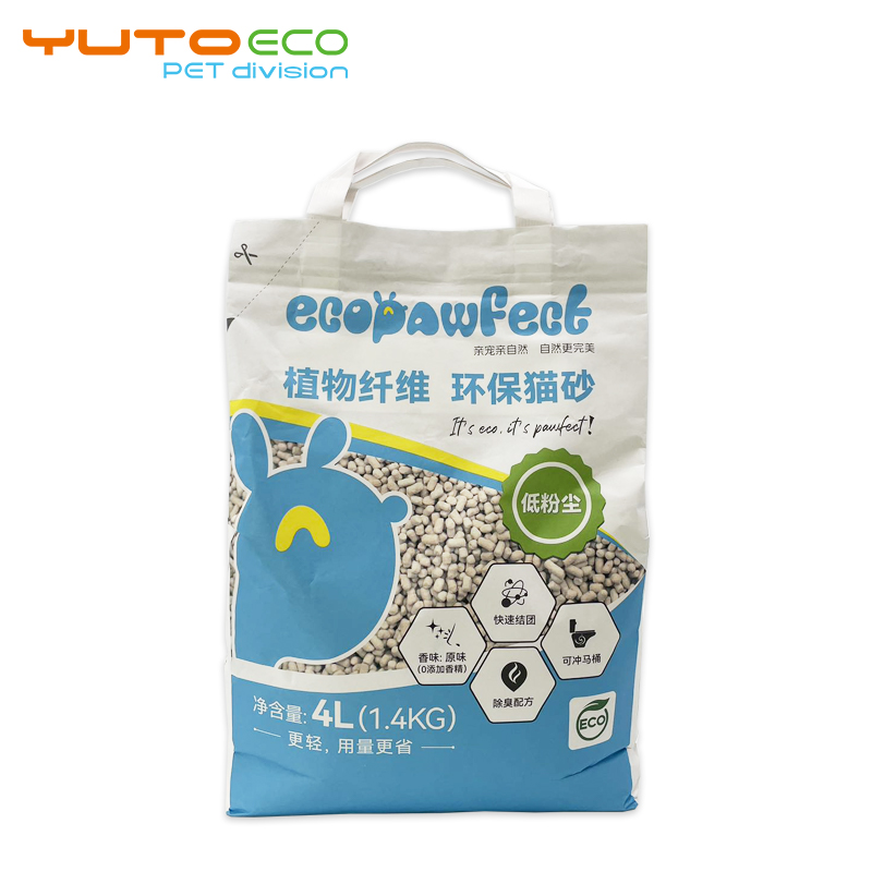 High Quality Low Dust Ecofriendly Plant Fiber Dust free Cat Sand Dust Free Clumping Flushable Plant Cat Litter Pet Supplies