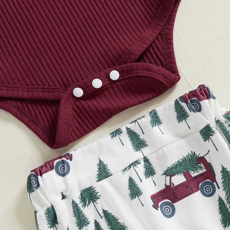 Clothing Sets Infant Holiday Outfits Jumpsuit with Festive Reindeer Print Leggings 2Piece Fall Clothes for Christmas H241126