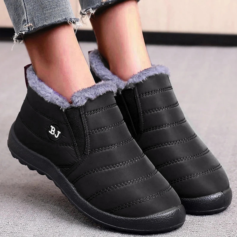 Boots womens snow fashion womens shoes slide on the platform boots womens ankle boots waterproof casual Botas no print winter shoes 241126