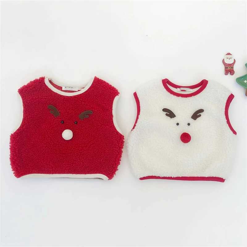 Clothing Sets INS Style Chic Baby Christmas Clothing Sets Plaid Top High Waist Pants Hat Sets Coral Fleece Vest Waistcoat For Xmas New Year H241126