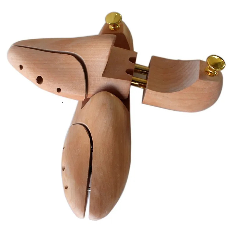 1 pair of wooden adjustable shoe trees suitable for men women springs solid shoe supports metal knobs shoe tree shapes shoe stretching forming machine