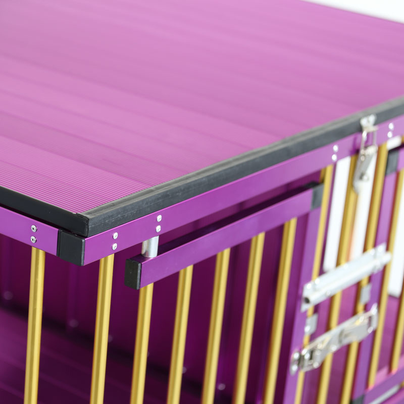Pet trolley Factory wholesale portable folding travel dog show pet trolley purple-gold outdoor salon Four Wheeled factory Luxury