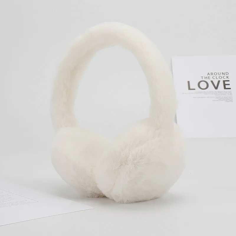New solid color soft plush earmuffs warm winter earmuffs fashionable earmuffs outdoor cold protection earmuffs foldable earmuffs W241126