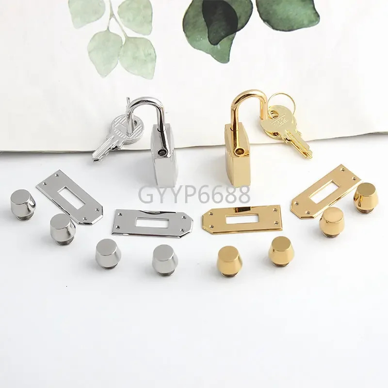 GoldSilver Stainless Steel Metal Rectangle Hanger Clasp Locks For DIY Craft Handbags Purse Bags Buckles Hardware Accessories 241125
