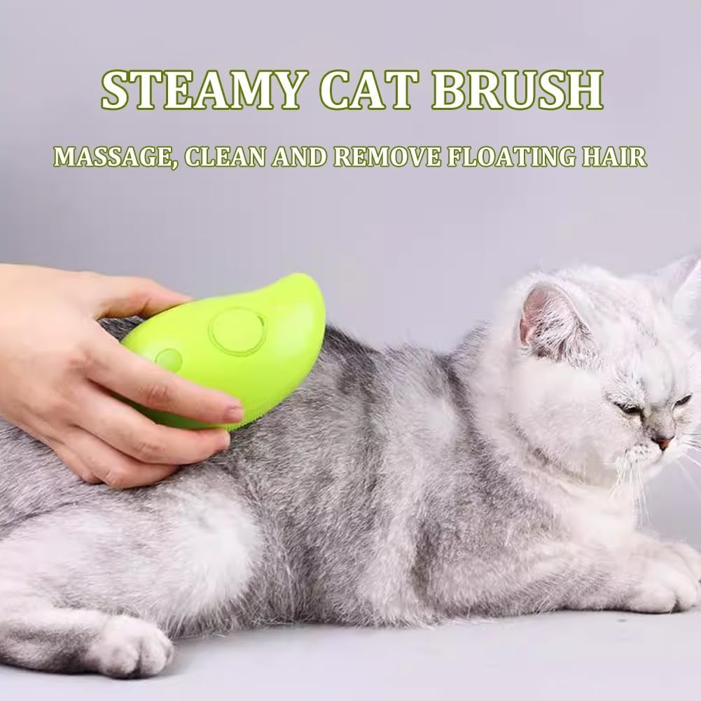 2024 New 3 in 1 Pet Grooming Hair Massage Comb Multifunctional Self Cleaning Hair Remover Electric Spray Steam Cat Hair Brush