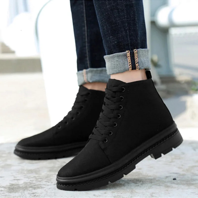 Men Boots Elevator Shoes Hidden Heels Canvas Heightening Shoes For Man Increase Insole 10CM 8CM 6CM Sports Casual Height Shoes 241114