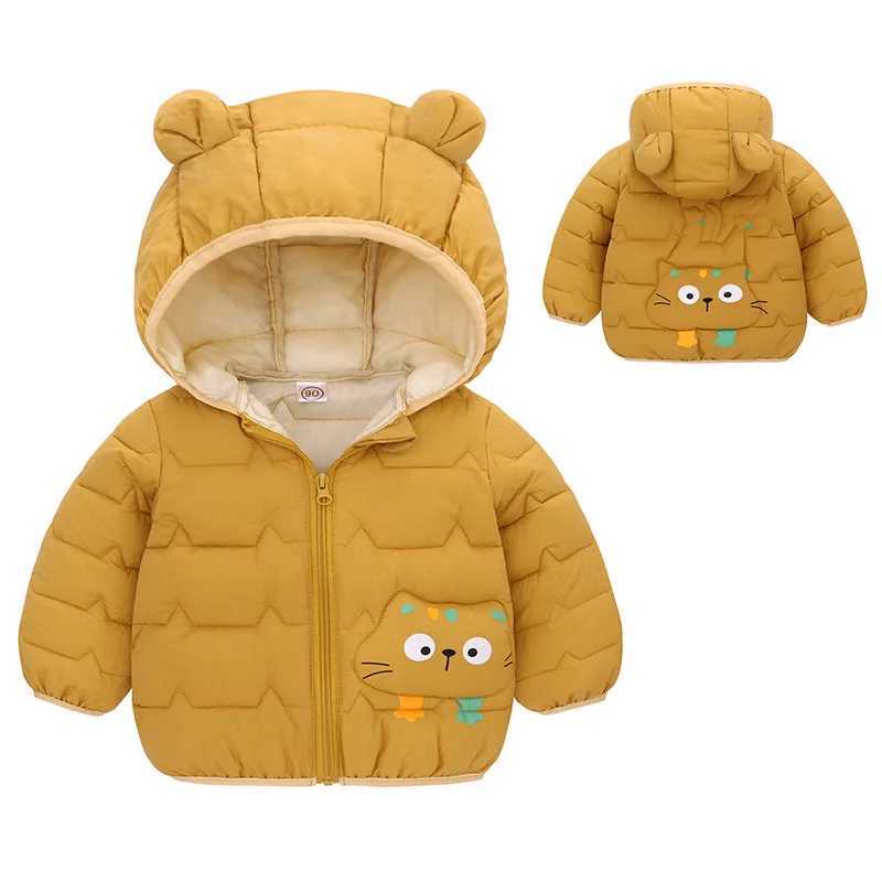 Down Coat New autumn and winter childrens down jackets for infants young children boys girls lightweight hooded cotton H241123UJTS