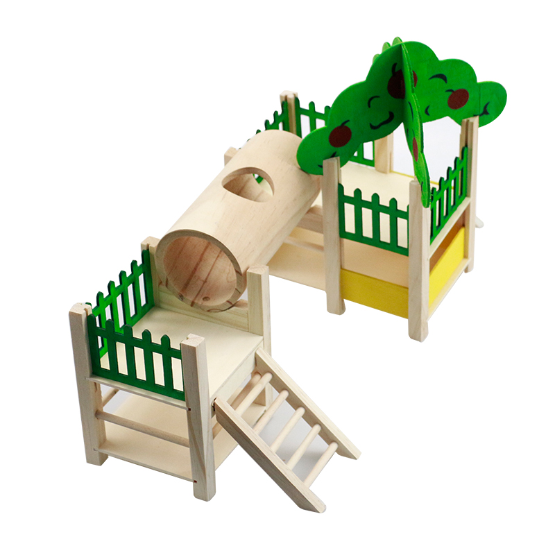 Wooden Hamster House Hideout Hut Rat Hideaway Exercise Toys for for Small Animals Like Dwarf Mouse