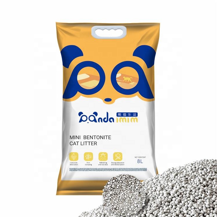 Highly effective absorption bentonite cat litter cleaning sand for cat 5L 8L 10L low dust mini cat litter wholesale