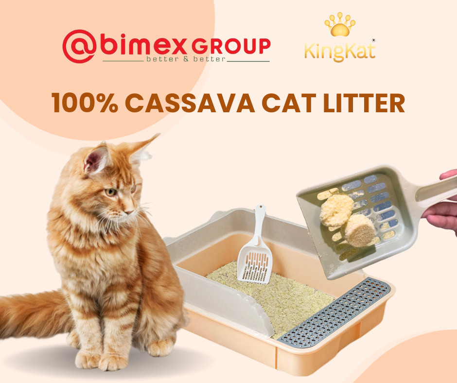 KingKat Vietnam Premium Quality Eco-Friendly 100% Natural Cassava Cat Litter Added Fiber - Protect Your Cats