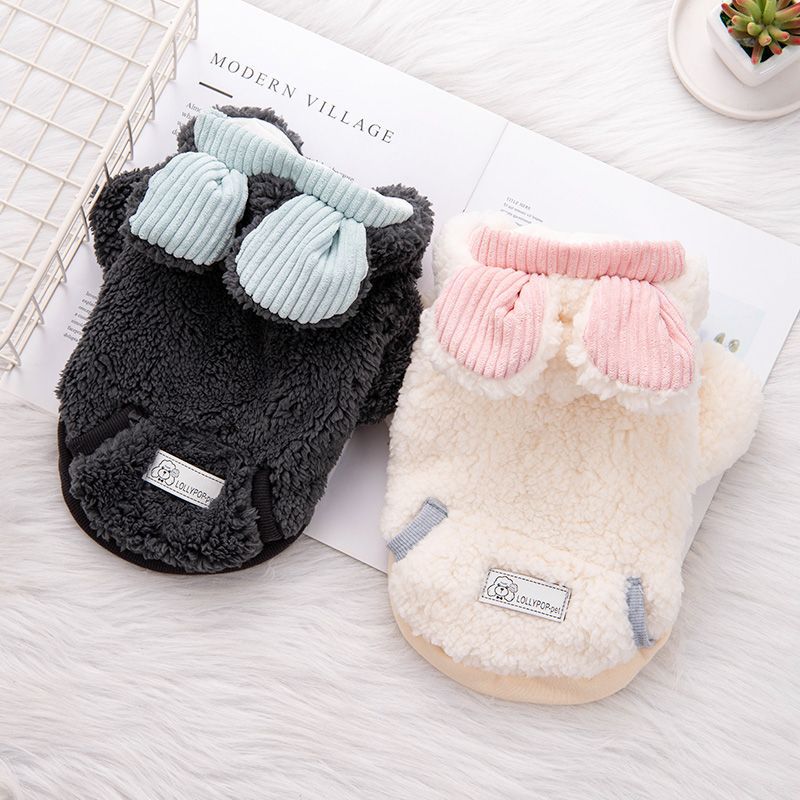 Warm Thick Coral Fleece Pet Clothes Cute Funny Sport Cartoon Style Apparel Dogs Cats Small XL XXL Sizes Winter Spring Holidays