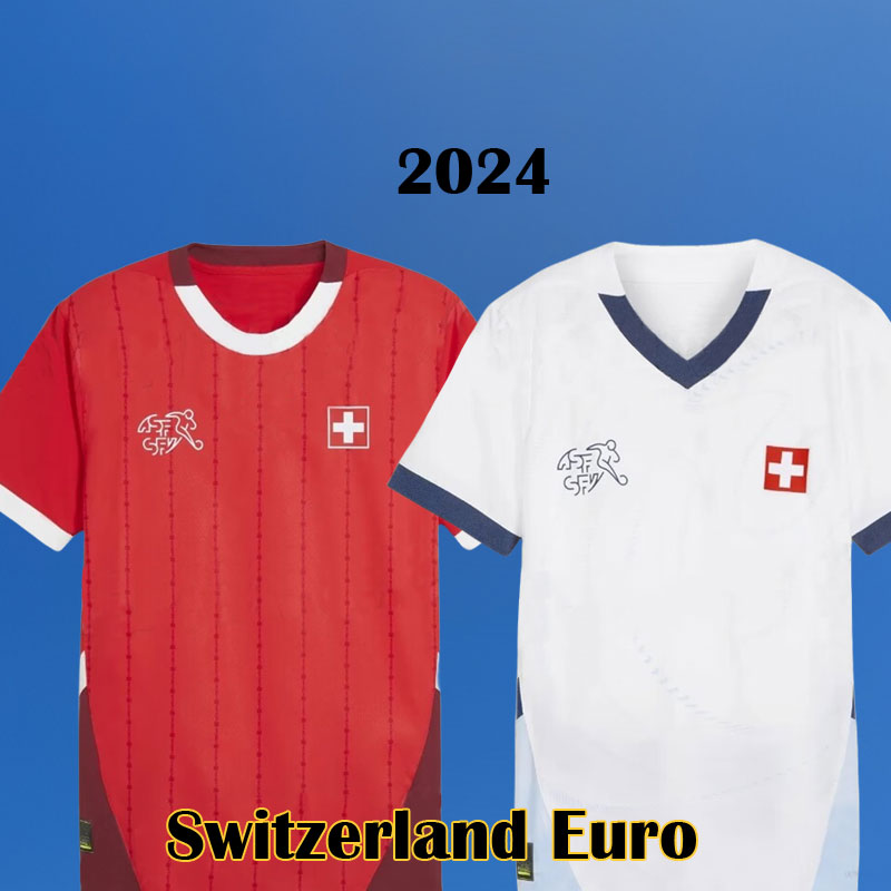 2024 Euro Switzerland Soccer Jerseys WIDMER ELVEDI AKANJI AEBISCHER SOW 24 25 Football shirts SWISS home away VARGAS Uniforms MEN Kids kit