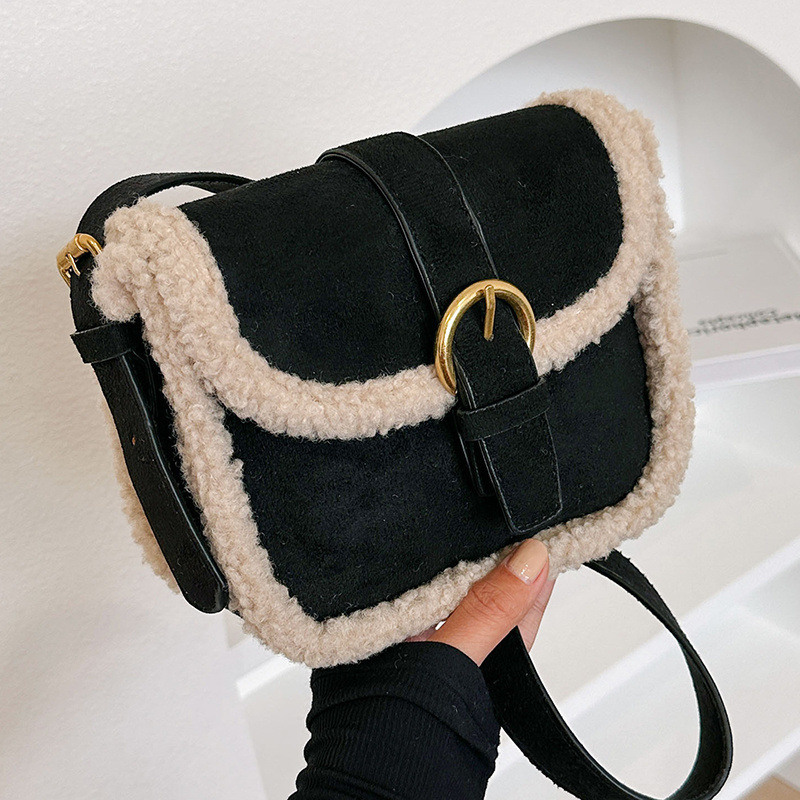 2025S Designer Small ins outing lamb wool female bag plush bag retro shoulder bag messenger bag all-match underarm bag