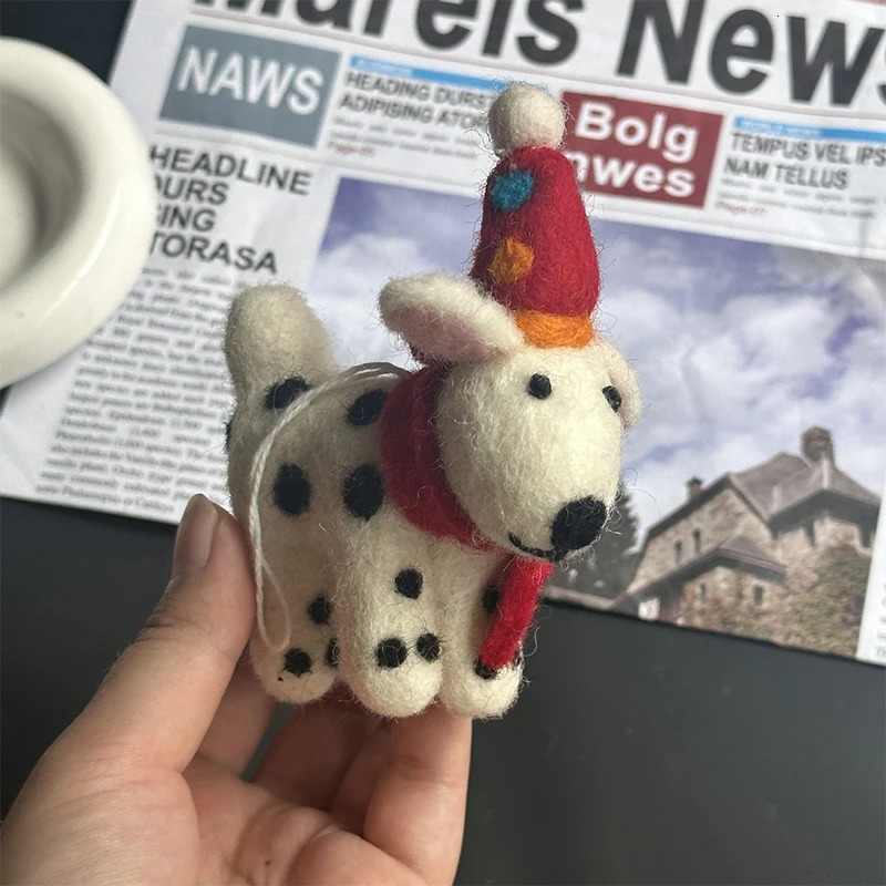 Cute Capybara Wool Felt Pendant animal Doll Gift car Accessories panda Keychain elephant Bag puppy Hanging Ornament 241125