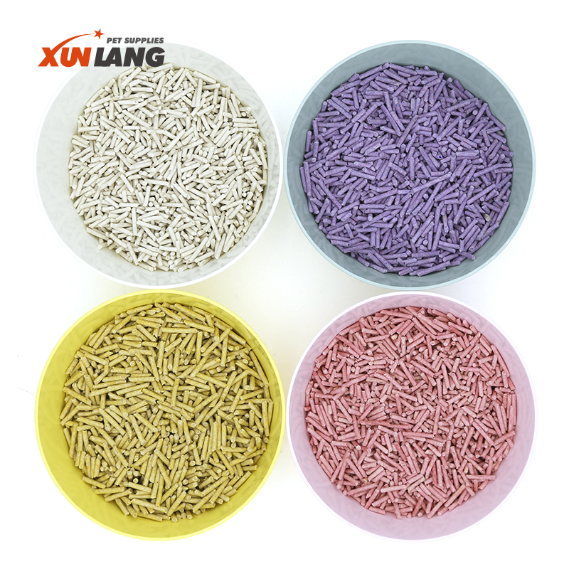 OEM Premium White Colour Plant Cat Sand Milk Scent 6l Eco Clean 2mm Stripe Shape Dust Free Clumping Tofu Cat Litter