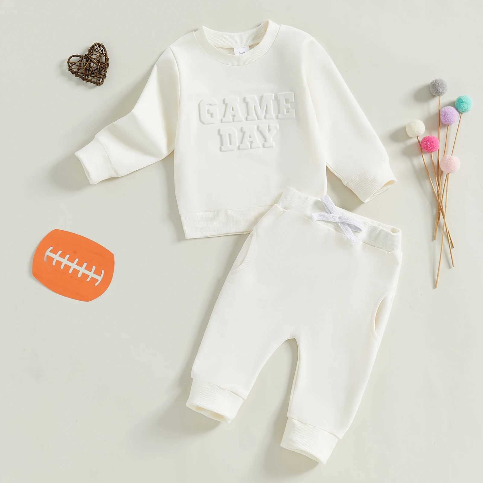 Clothing Sets Baby Boys Kids Autumn Clothes Sets Long Sleeve Crew Neck Letters Sweatshirt with Elastic Waist Sweatpants Infants 2PCS Outfits H241126