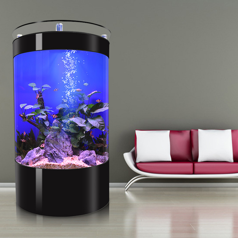 Customized half-rounded Acrylic aquarium fish tank Glass Bullet front fish tank aquarium with top bar