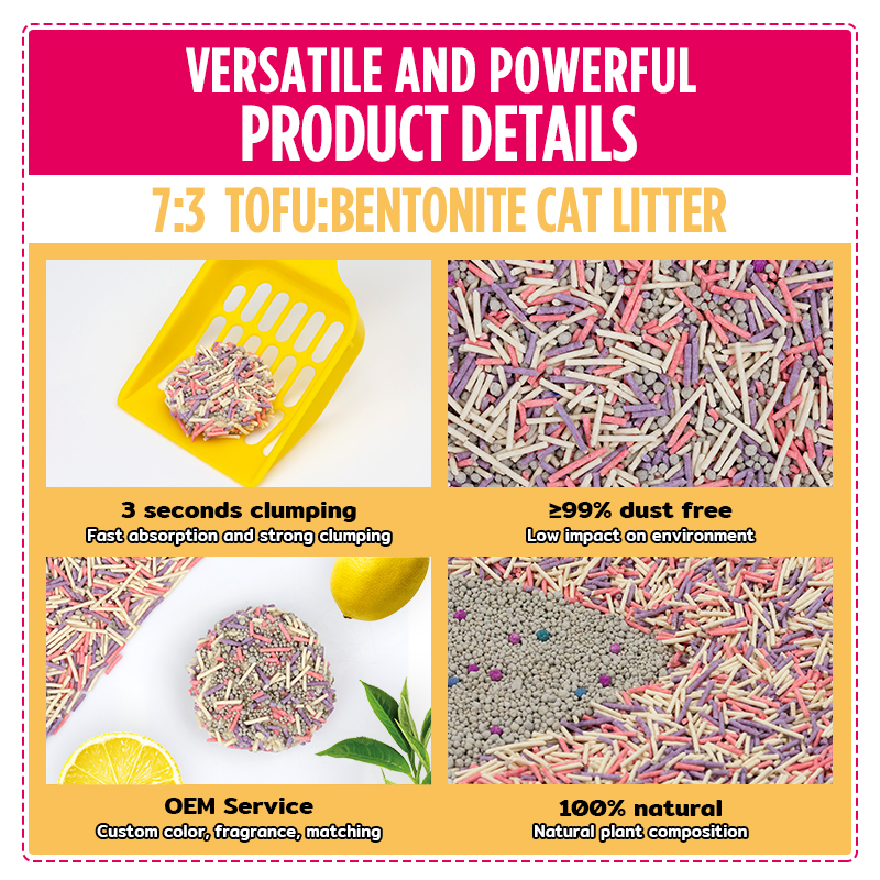 OEM/ODM Dust Free Design Clumping Plant Tofu Bentonite Mixed Kitty Cat Pet Litter Sand Catlitter
