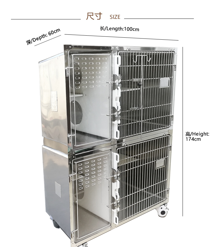 Sell High-Quality 2024 Veterinary Stainless Steel Pet Cat Villa Cage Luxury For Cat Trap Cage Two luxurious cat cages