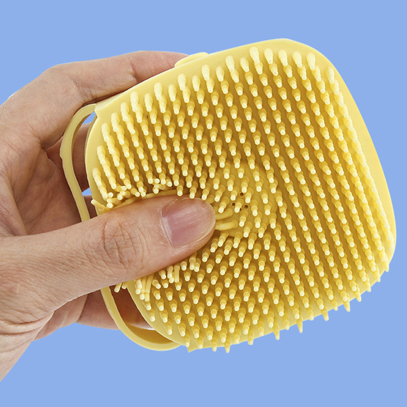 Soft Silicone Dog Brush Pet Shampoo Washing Dispenser Massage Gloves Brush