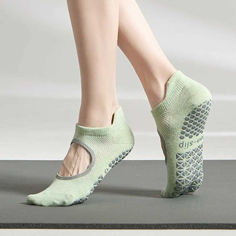 Pilates Women Socks Yoga Non-slip Silicone Grip Low-ank SockXJ241125