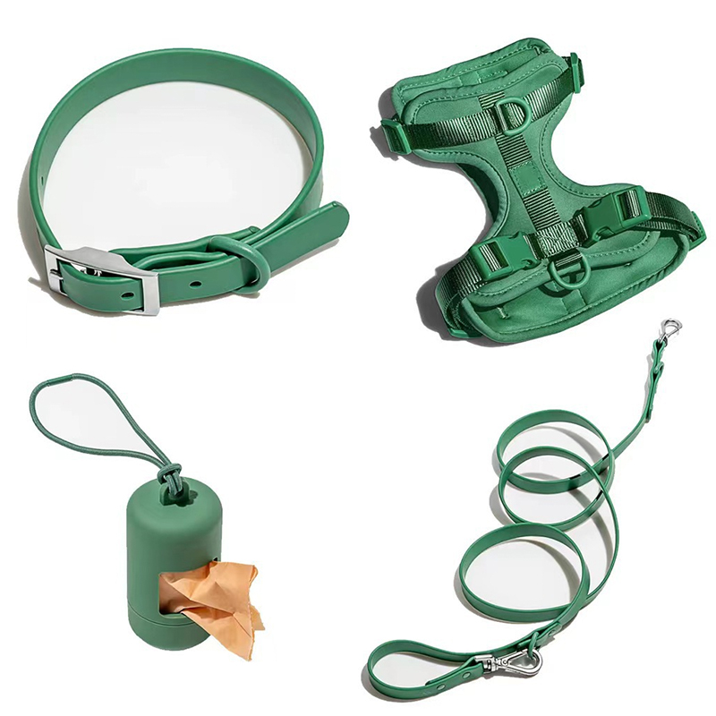 WeLove Factory Custom Logo Luxury No Pull Waterproof Training Lead Pet Cat Dog Poop Bag Holder PVC Harness Leash Collar Set