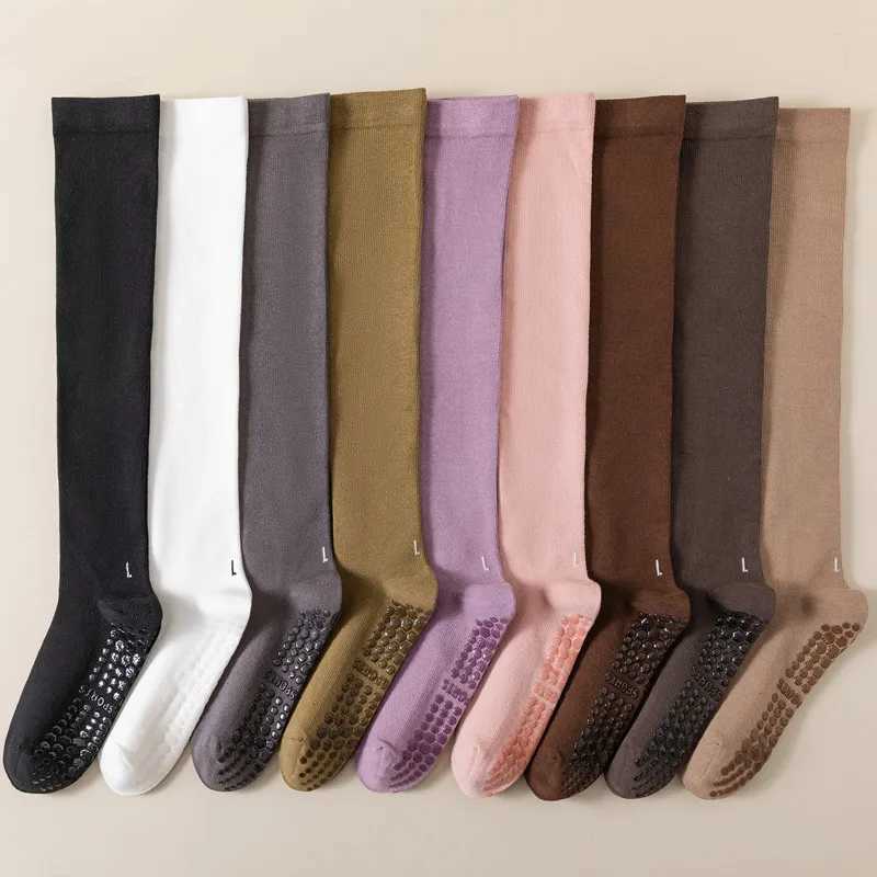 Comprion Socks Stockings Women Profional Silicone Anti-slip Pilates Yoga Socks Solid Color Cotton Floor Gym Fitn SocksXJ241125