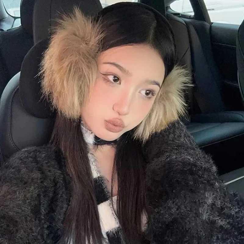 Faux Fur Earmuffs Winter Warm Earm Muffs Haiand Windproof Ear Wr Plush Earplugs Cold Protection Y2k Woman Ear CoverXJ241126