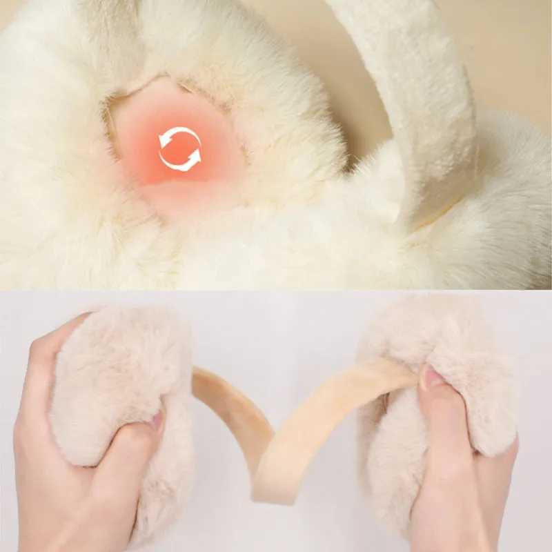 New Type 1 Solid Color Soft Plush Earmuffs Warm Winter Earmuffs Womens Folding Earmuffs Outdoor Skiing Earmuffs Warm W241126