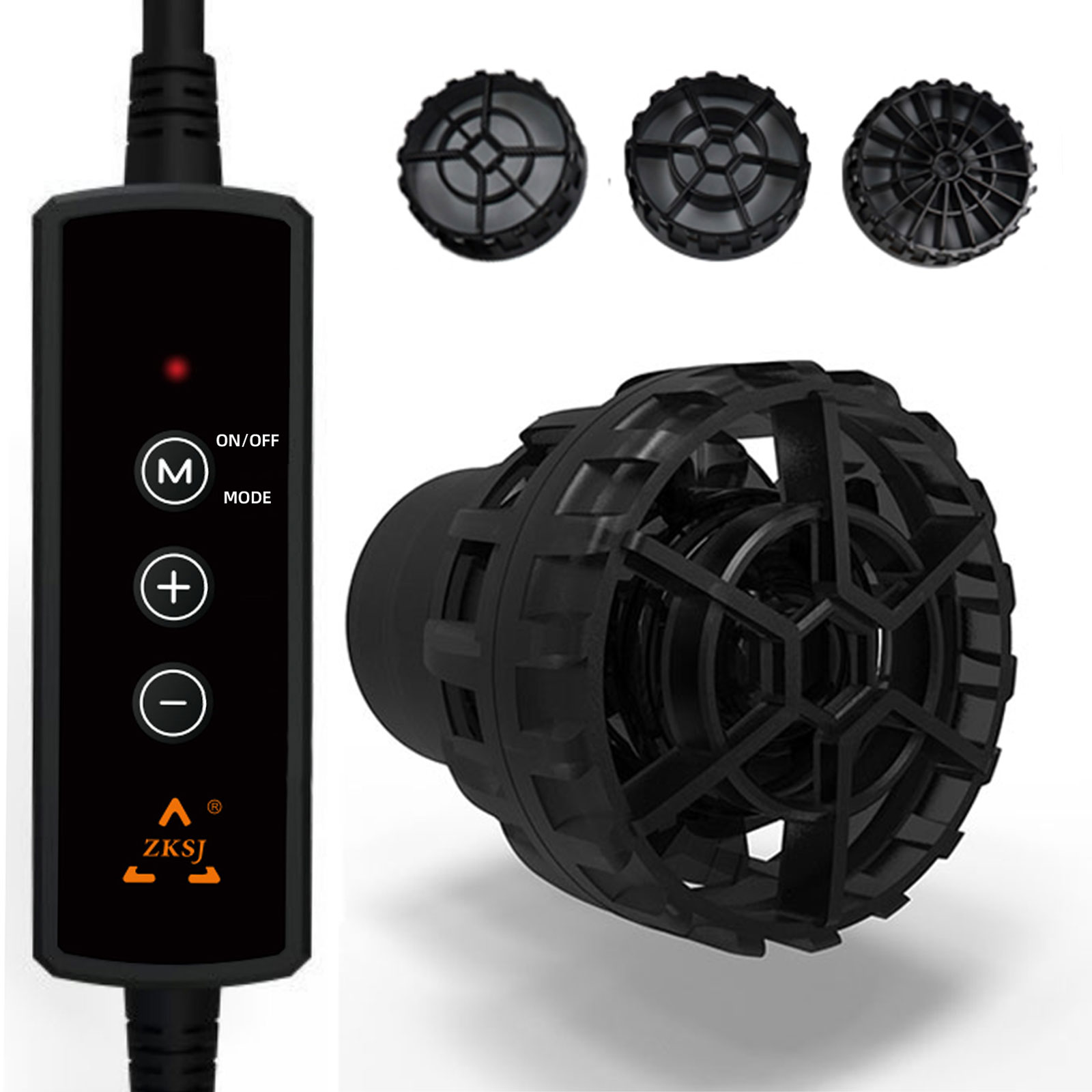 ZKSJ Mini Aquarium Wave Pump 3000L/H DC12V Ultra Quiet 6 Wave Modes Suitable for Fish Tanks and Aquariums
