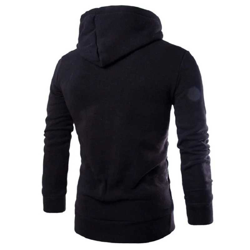 Mens Hoodie Long Sleeve Mens Sportswear Zipper Hoodie Collar Mens Sportswear Top Coat Black Sportswear W250110
