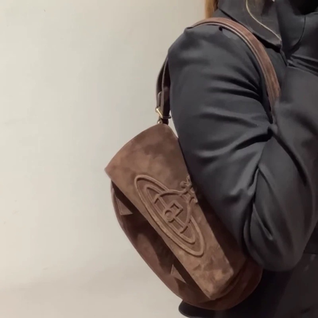 2025S Designer Female bag Western Empress Dowager swallow bag autumn and winter new retro suede bag hobo bag underarm bag high-end sense of all-match 