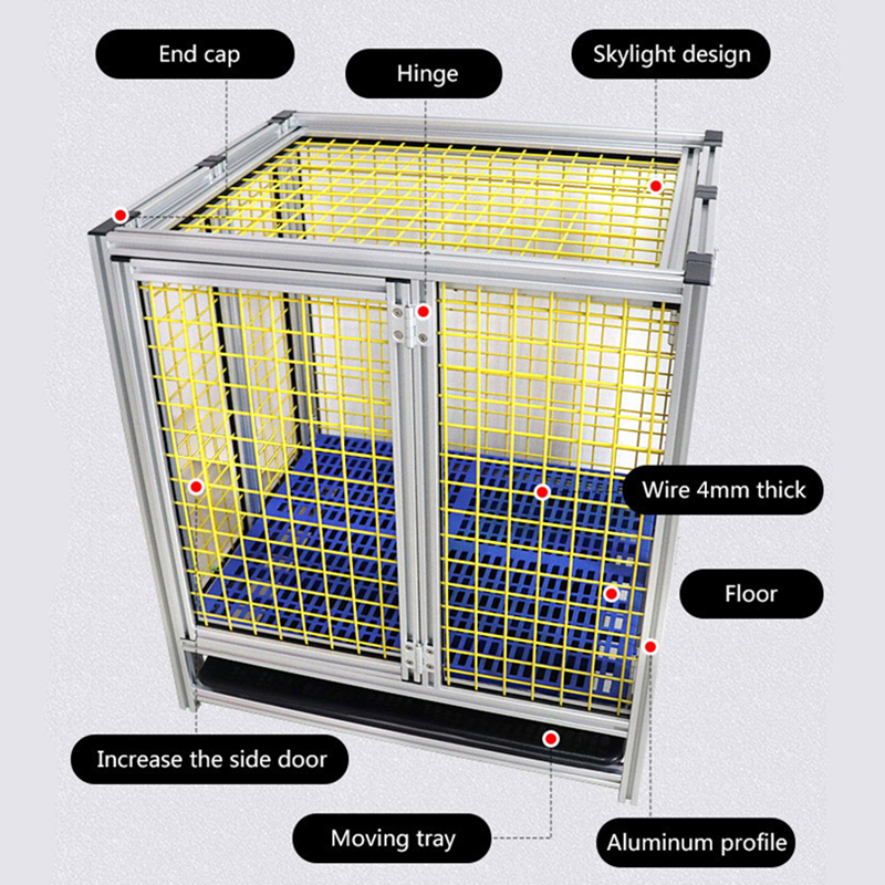 Langle Aluminum Profile Dog Cage Wholesale Large Dog Foldable Golden Retriever Indoor Bold and Thickened Pet Cage Special Dogs