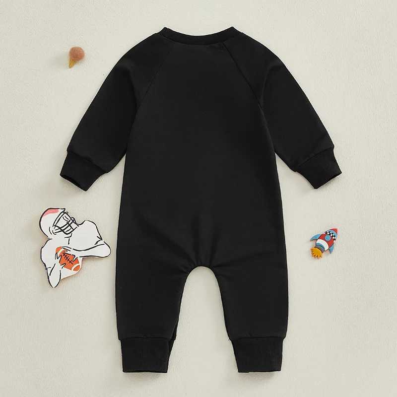Clothing Sets Infant Baby Boy Sweatshirt Romper Autumn Fashion Letter Football Print Long Sleeve Round Neck Jumpsuit Fall Clothes Outfit H241126