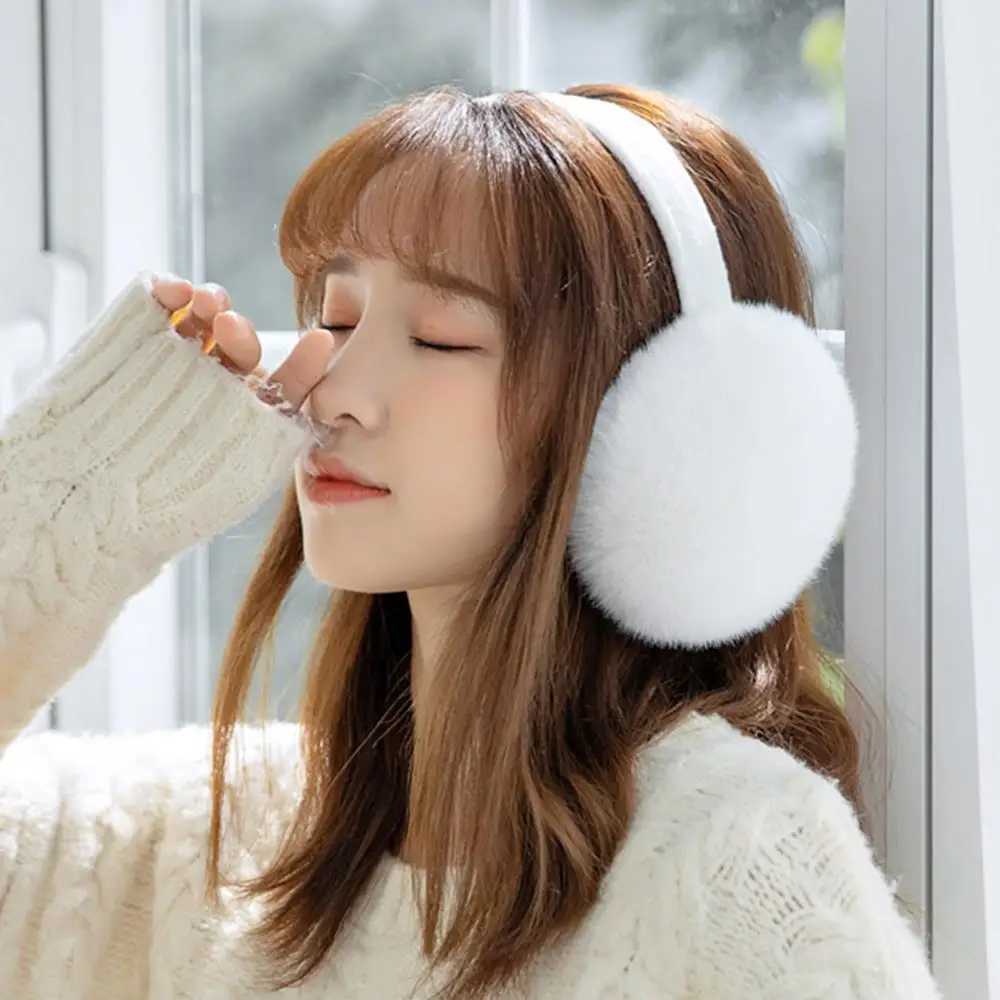 Soft Plush Ear Warmer Winter Warm Ear Muffs for Women Men Fashion Solid Color Earfl Outdoor Cold Protection EarMuffs Ear CoverXJ241126