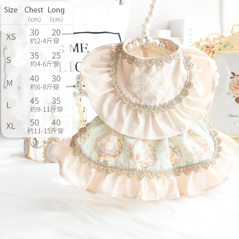 Dog clothes spring summer cat princess dress luxury lolita dress for rabbit small dog pet