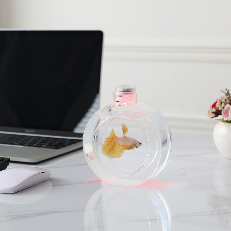 Zaohetian Colorful remote control acrylic small fish tank jellyfish acrylic tank toy aquarium