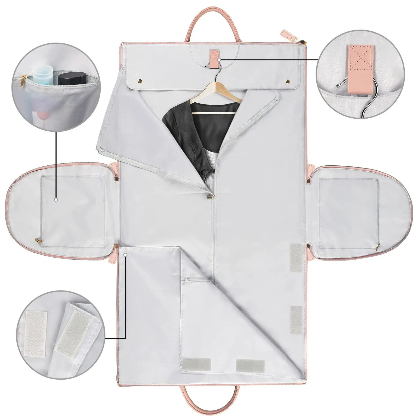 Womens Large PU Folding Suit Storage Bag Large Capacity Hand Luggage Bag Travel Bag Multi Function 241114