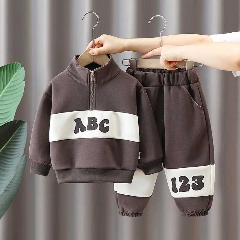 Clothing Sets 1-5 Years Spring Autumn Baby Boys Clothing Set Cotton Letter ABC Sweatshirt + Pants 2Pcs Suit For Kids Children Sport Outfits H241126