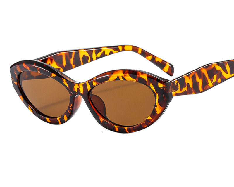 Men's and women's elliptical small frame cat-eye sunglasses, fashion trend sunscreen sunglasses net red sunglasses