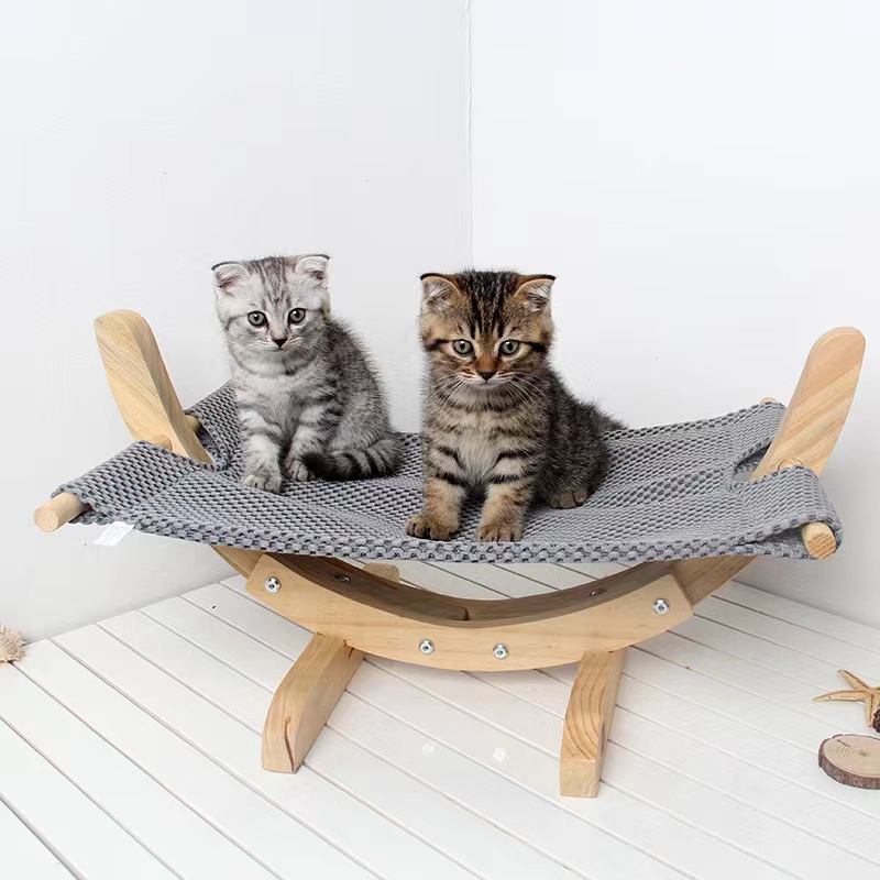 Simple wooden cat hammock cat rocking chair